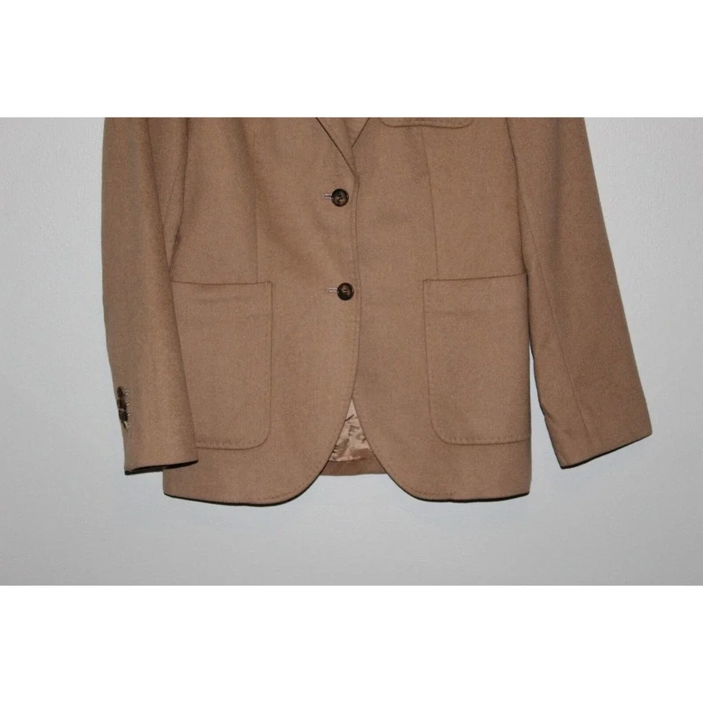 Brooks Brothers Camel Hair Boyfriend Blazer Jacket Italian Tan Women's 8 H14486 - Picture 3 of 12